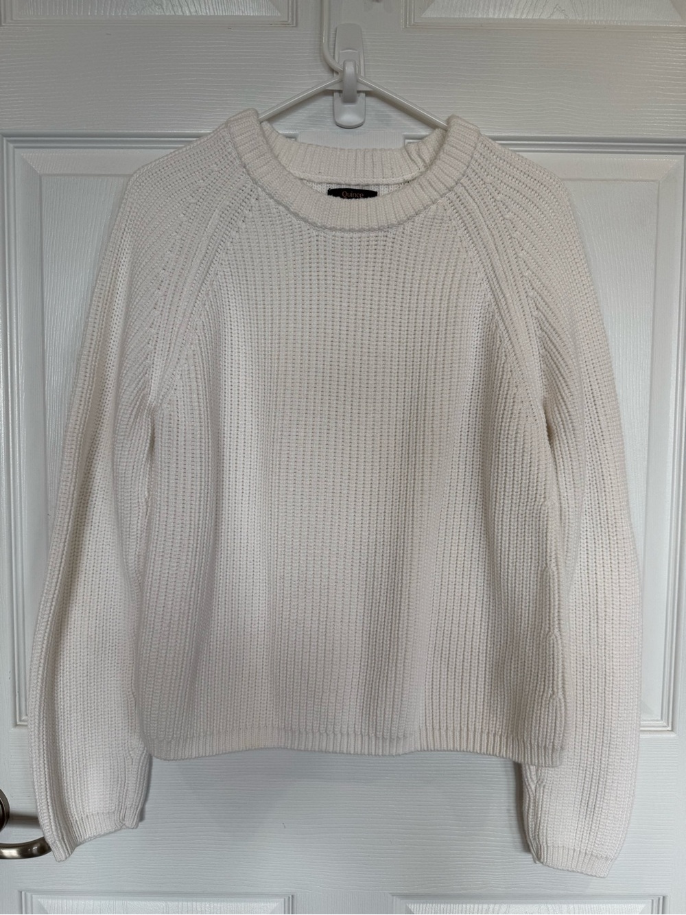 Quince Organic Cotton Fisherman Crew Neck sweater Ivory L